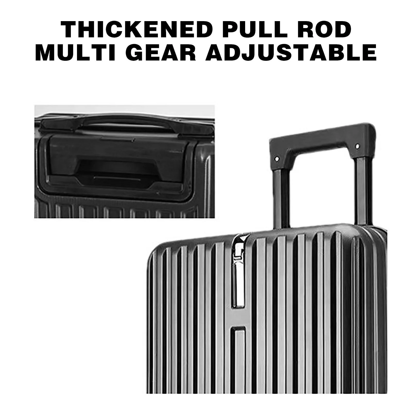 New Expandable Carry On Luggage with Spinner Wheels ,Trolley Box , 20 Inch Large Capacity Student Luggage - Black - Image 4