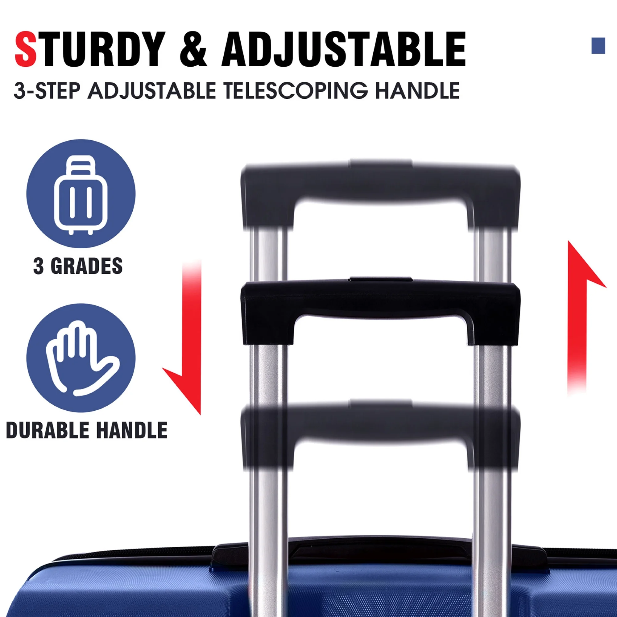 Carry on Luggage, Lightweight Durable ABS Suitcases with Double Wheels - Image 4