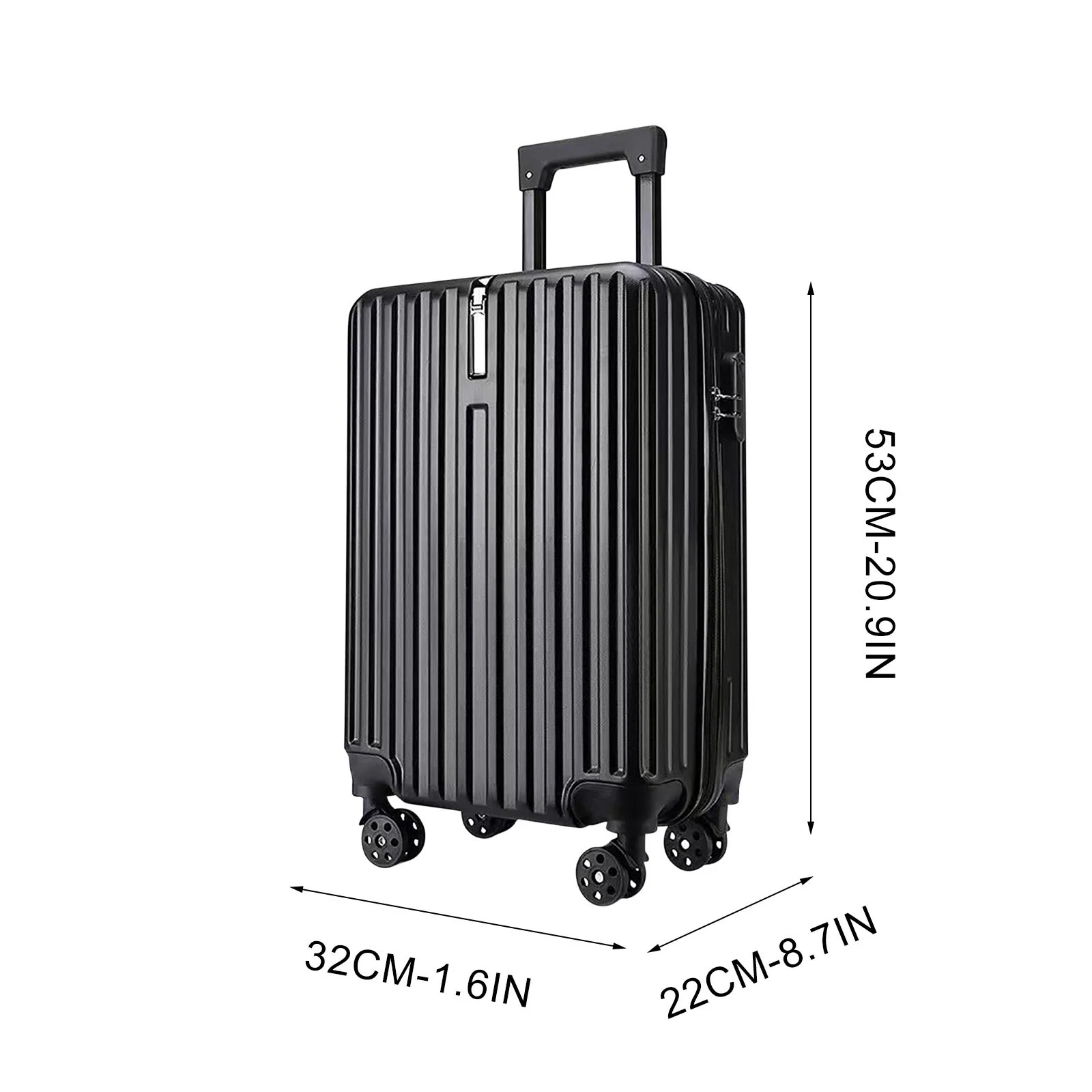 New Expandable Carry On Luggage with Spinner Wheels ,Trolley Box , 20 Inch Large Capacity Student Luggage - Black - Image 3