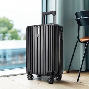 New Expandable Carry On Luggage with Spinner Wheels ,Trolley Box , 20 Inch Large Capacity Student Luggage - Black
