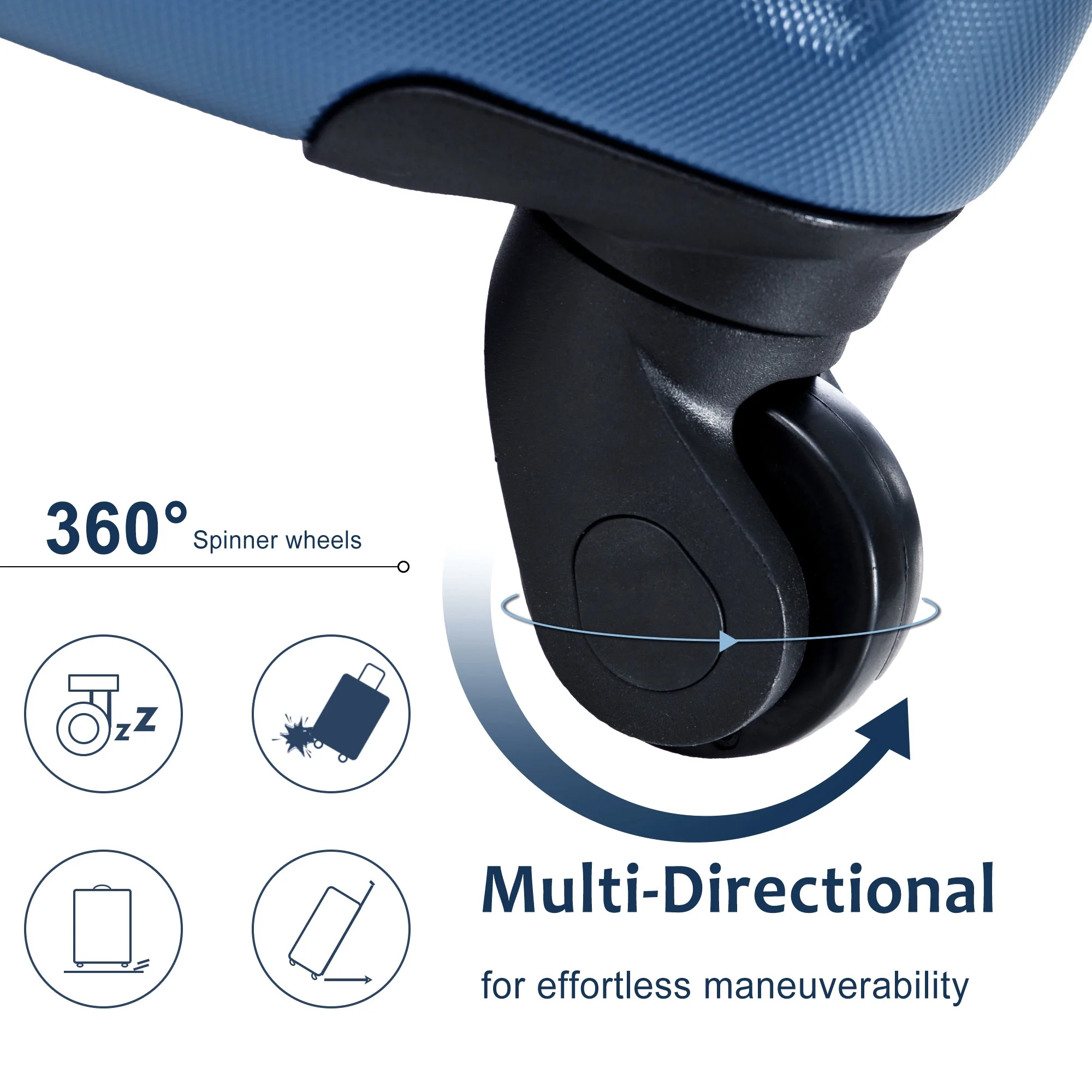 Carry on Luggage, Lightweight Durable ABS Suitcases with Double Wheels - Image 2