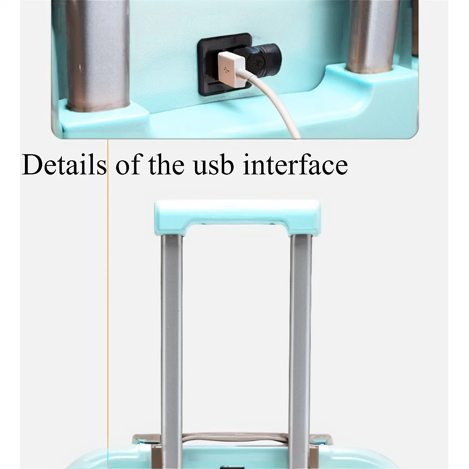 20" Expandable Luggage with Spinner Wheels+UBS+Cup Holder+Side Hooks - Image 3